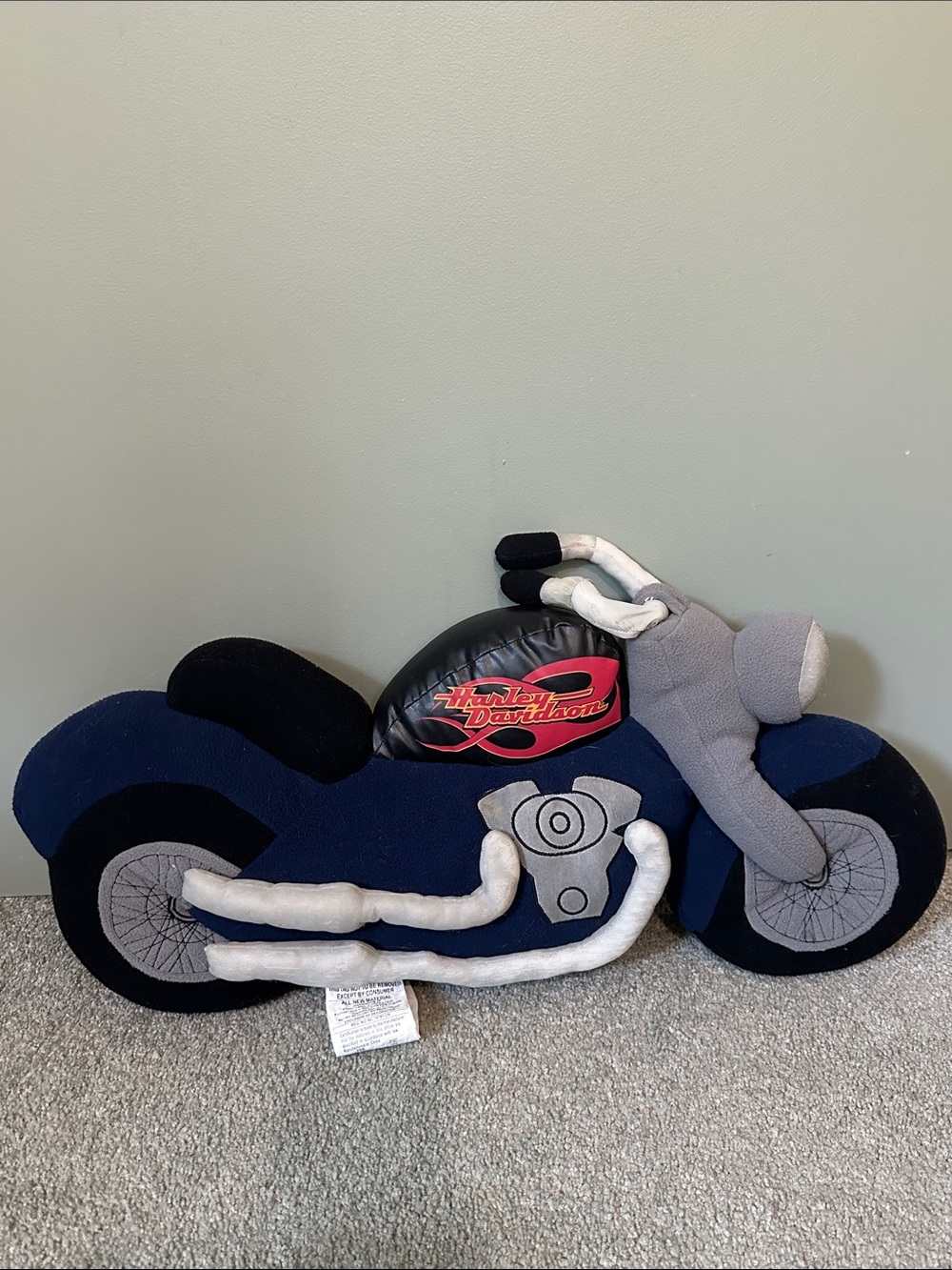 Harley-Davidson Navy Blue and Black Motorcycle Pillow